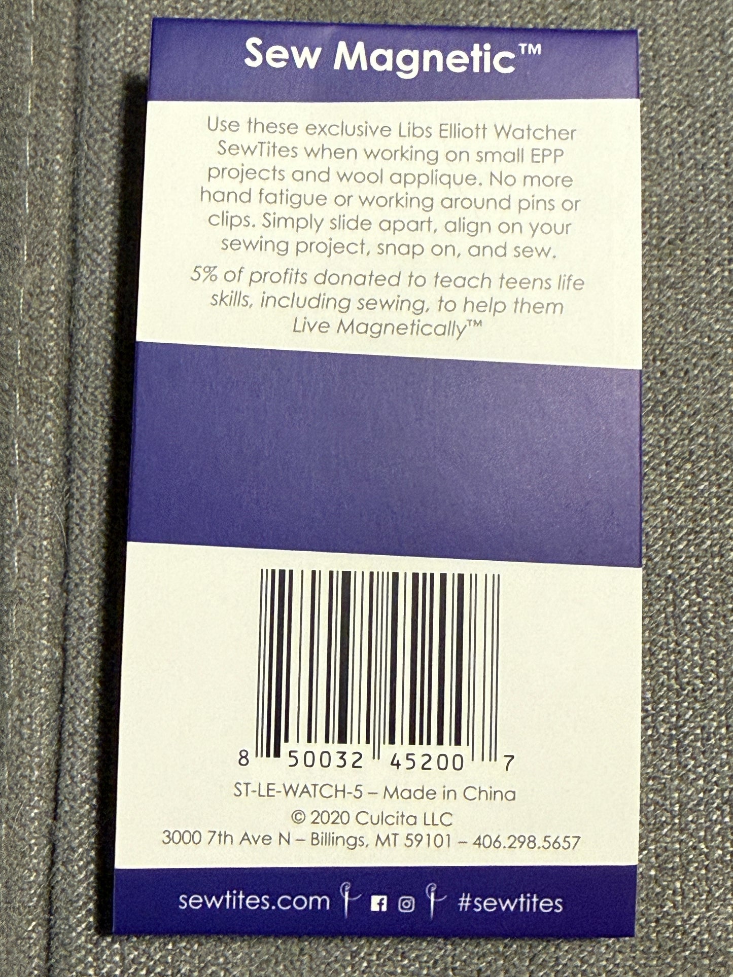 SewTites Libs Elliott Totenköpfe Nähmagnete EPP fixieren statt Nadeln ohne Kraft