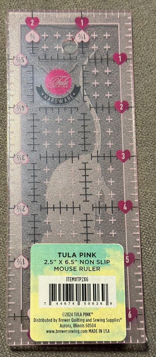 Patchworklineal Rollschneiderlineal Tula Pink 2,5 x 6,5 Inch mit Mäuschen