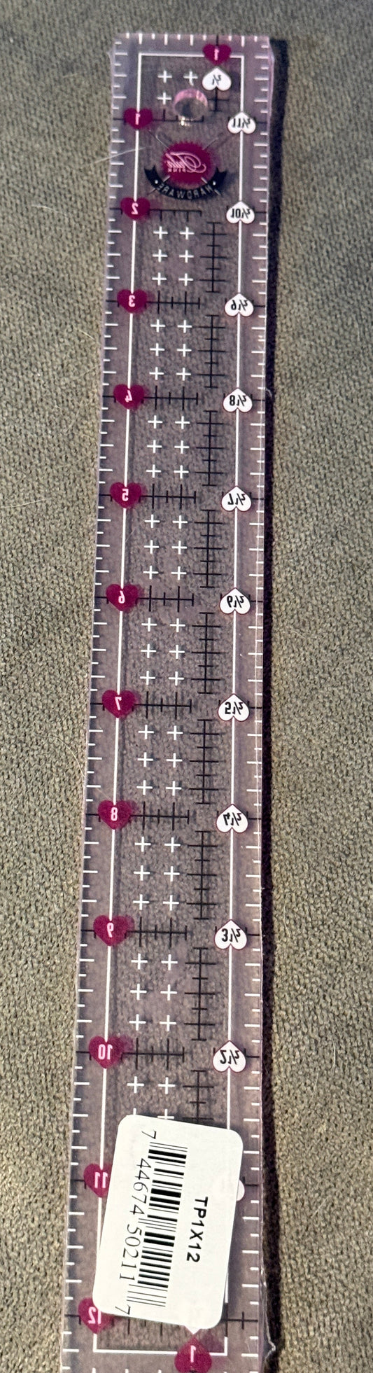 Patchworklineal Rollschneiderlineal Tula Pink 1,5 x 12 Inch mit Bienchen