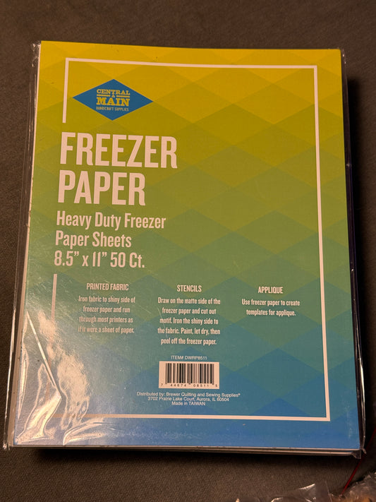 Freezer Paper 50 Bögen 8,5 x 11 Inch  (ca. 21,6 x 27,9 cm)