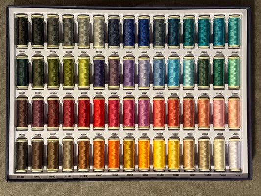 Wonderfil DecoBob Collection 80 wt Polyestergarn  mit Baumwolle 60 Spulen a 250 Meter Lauflänge