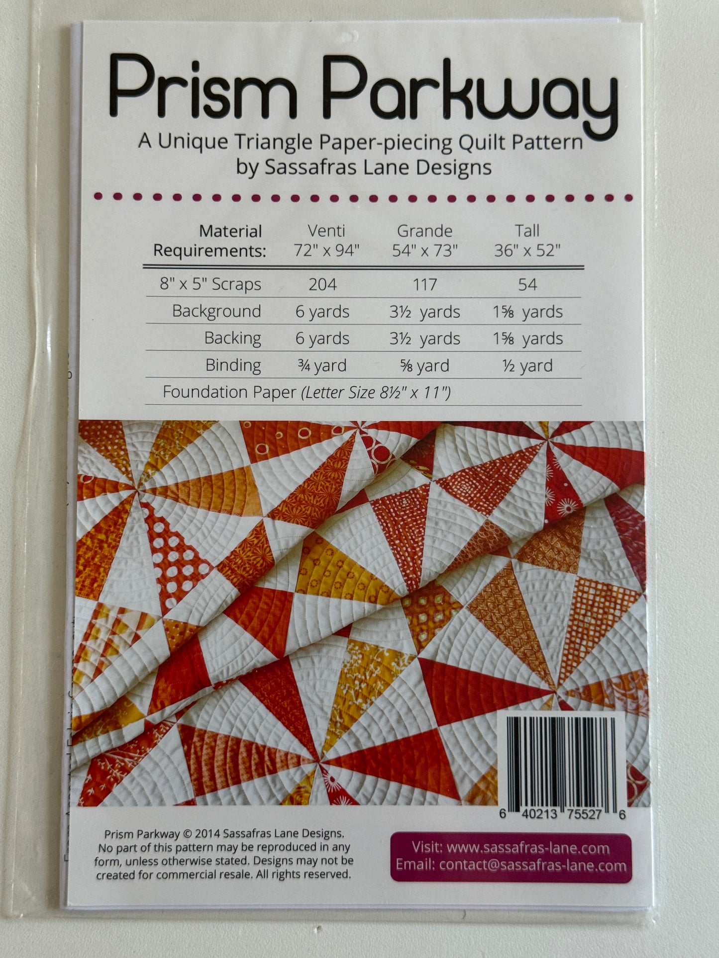 Anleitung - Prism Parkway von Sassafras Lane Designs - 3 Größen - FPP