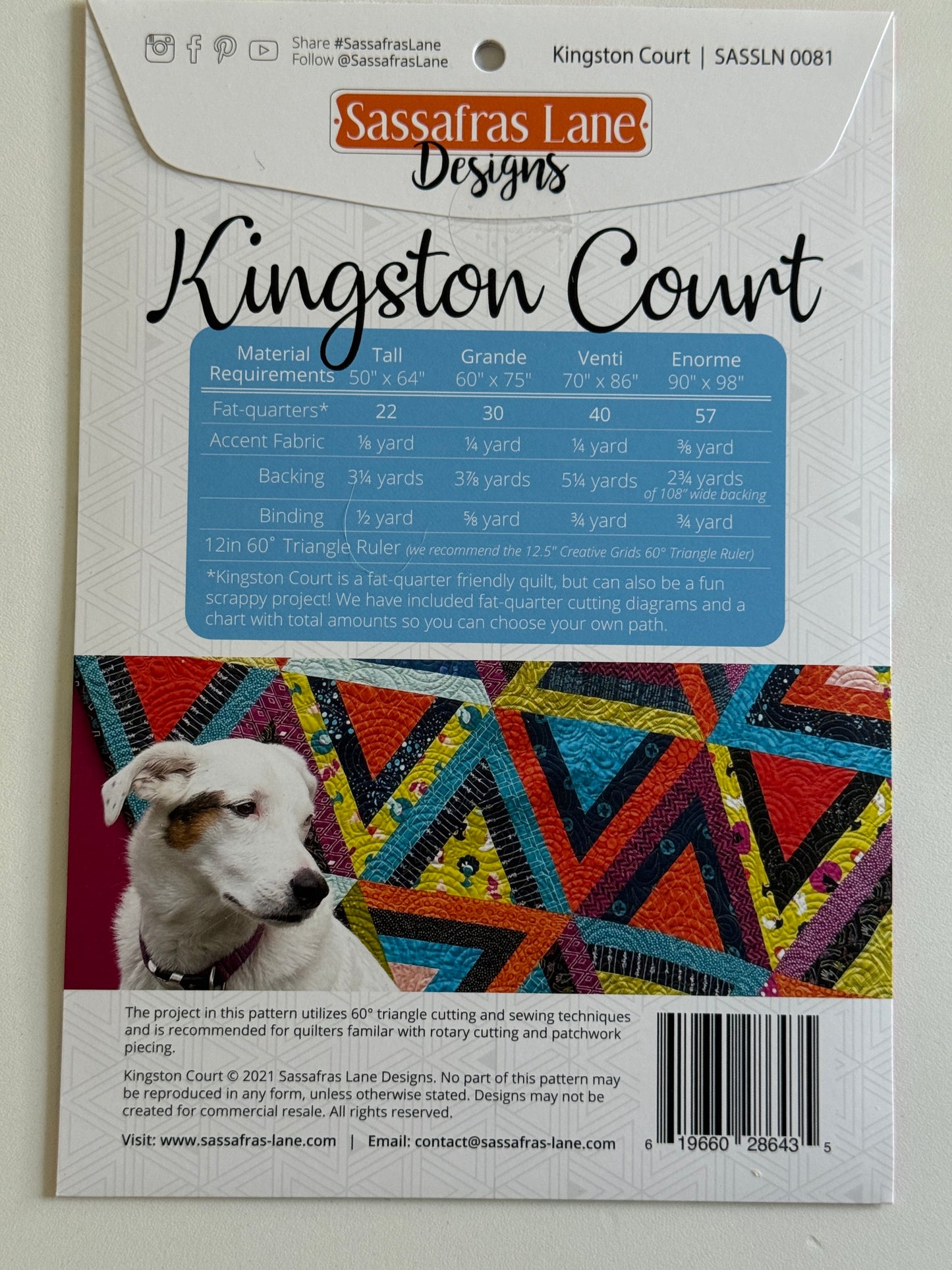 Anleitung - Kingstont Court von Sassafras Lane Designs - 4 Größen