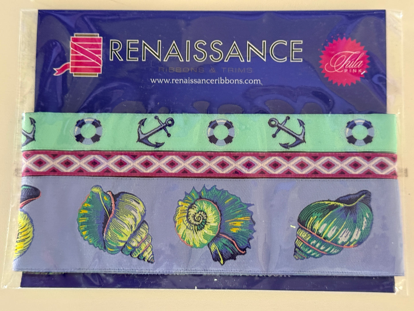 Webbänder-Pack Tula Pink 3er Pack Floral Reef je Band 1 Yard (ca. 90cm) Renaissance Ribbon