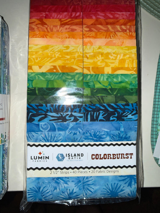 Colorburst - Island Batik - Lumin Fabrics Precuts 2,5 inch Strips  Batik