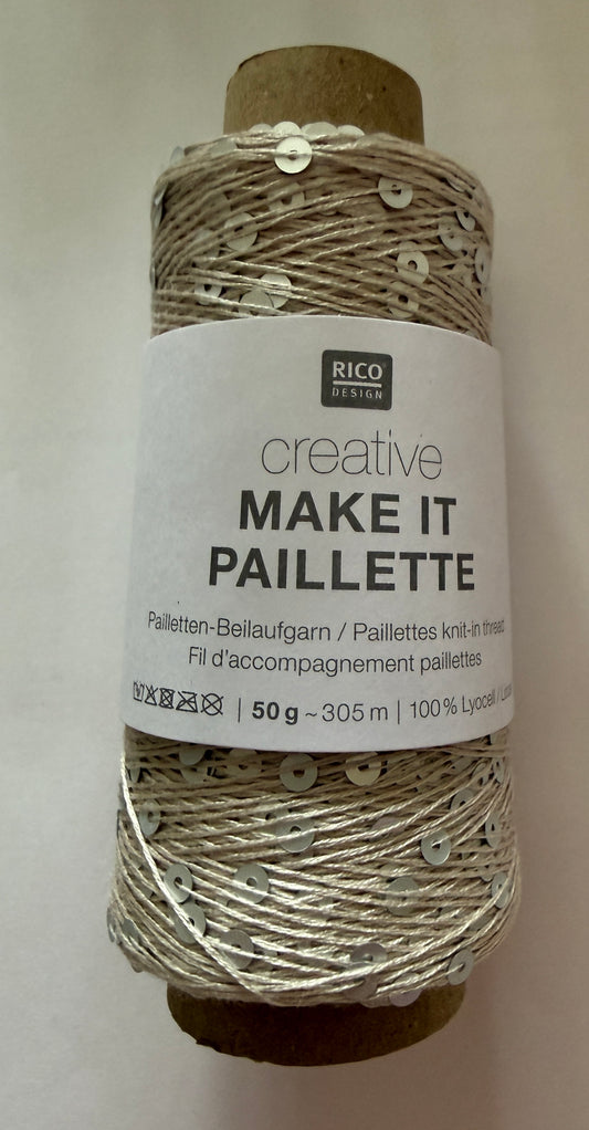 Beilaufgarn mit Pailletten - Rico Design - 50 gr, 305 m - verschiedene Farben