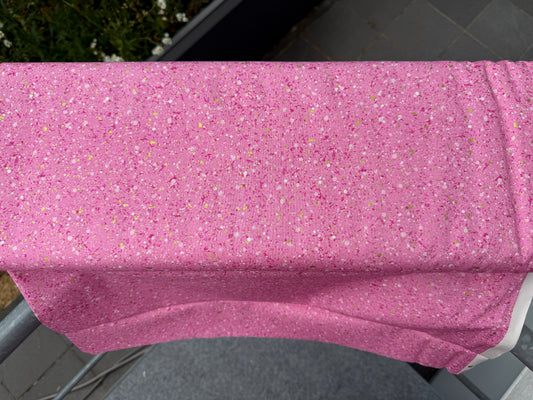 Gold Dust -  Meterware in rosa - Spenkel von weiß, gold und Pink