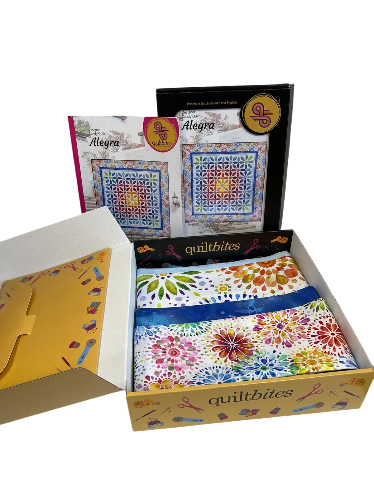 QuiltBites - Panel Pack Alegra - Quilt Kit ohne Hintergrundstoff, Rückseite und Binding