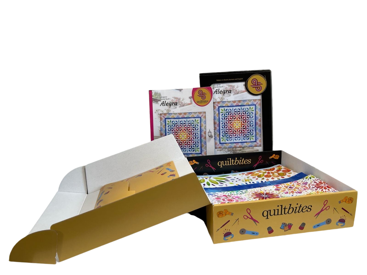 QuiltBites - Panel Pack Alegra - Quilt Kit ohne Hintergrundstoff, Rückseite und Binding