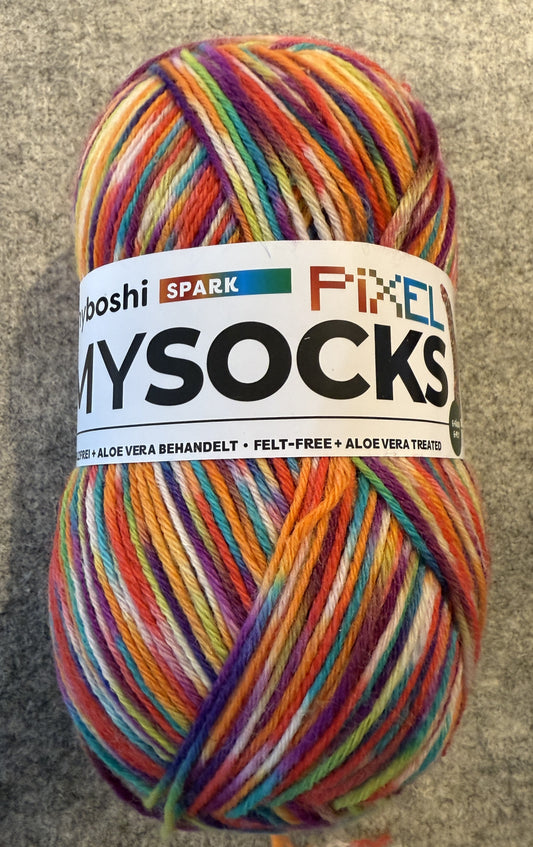 mybosho MXSOCKS Spark Pixel 6-fach Sockenwolle
