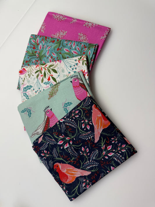 Fat Quarter Paket 5 Stück Blumen a ca. 45 x 53 cm Patchwork Quilten Tasche