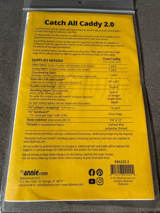 "Catch All Caddy 2.0" Anleitung Nähen Tasche ByAnnie Patterns By Annie Organizer