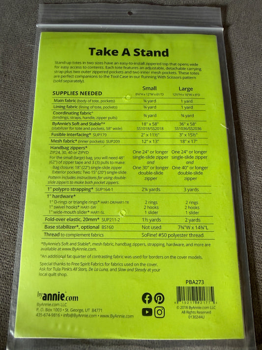 Take A Stand Anleitung Nähen Tasche ByAnnie Patterns By Annie Kosmetik