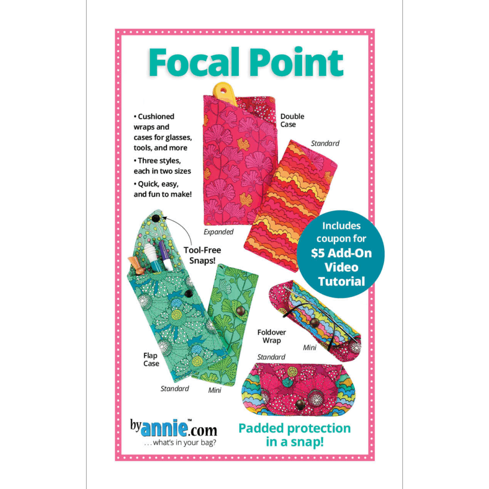 Schnittmuster Focal Point ByAnnie's Brillenetui Wickelhülle Doppeletui