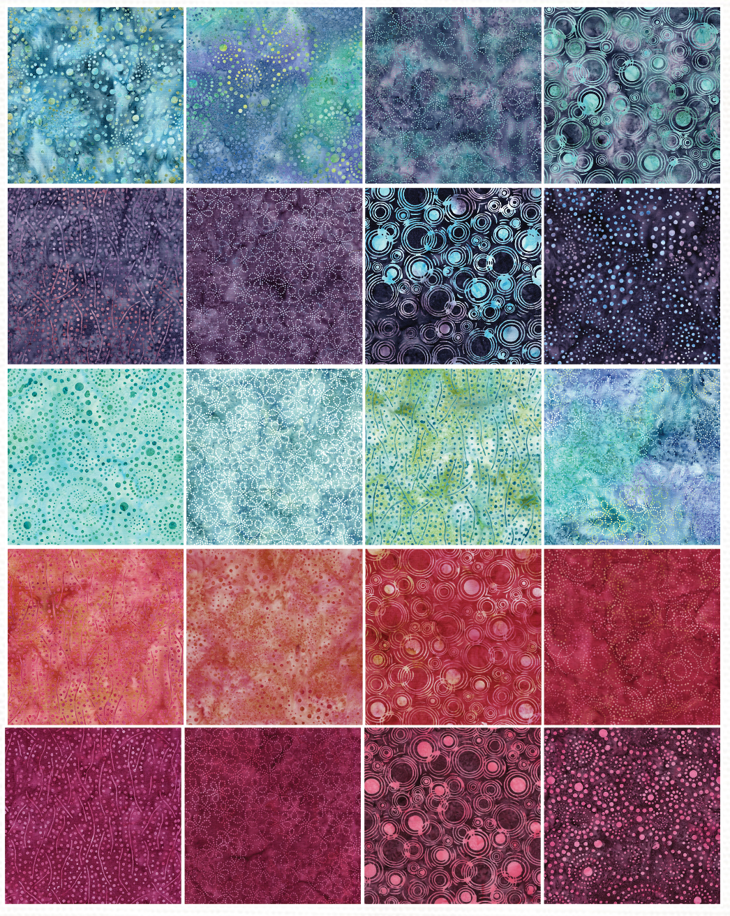POPDOTS-25  Island Batik  Lumin Fabrics  Precuts 2,5 inch Strips  Batik