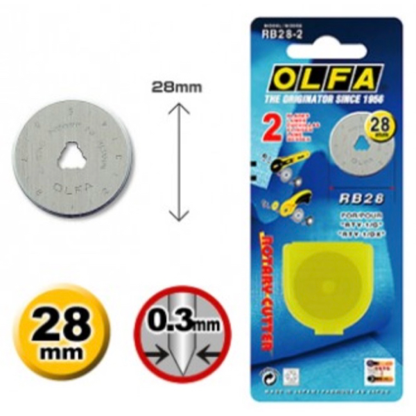 OLFA 28mm Rotary Blade (Doppel-Pack) Ersatzklinge für Rollschneider