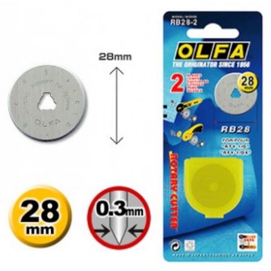 OLFA 28mm Rotary Blade (Doppel-Pack) Ersatzklinge für Rollschneider