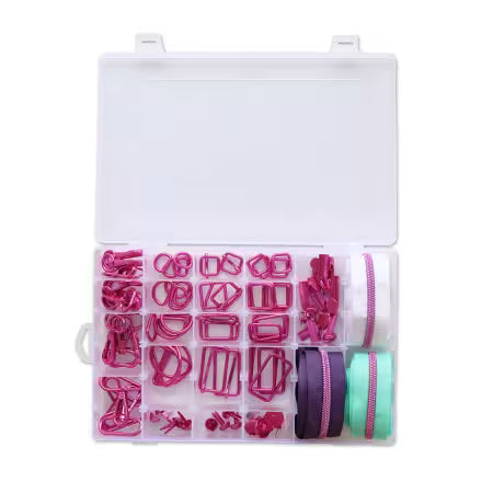 Tula Pink - Taschenzubehör-Set - Sallie Tomato - Pinkes Metall