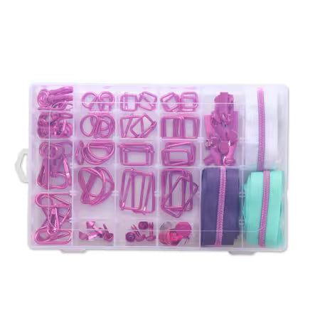 Tula Pink - Taschenzubehör-Set - Sallie Tomato - Pinkes Metall