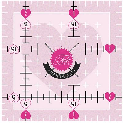 Patchworklineal Rollschneiderlineal Tula Pink 2,5 x 2,5 Inch mit Herzchen