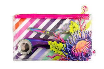 Tula Pink Floral Reef Projekt Tasche  Pencil Pouch 10x5,5 Inch 26x14 cm #TPXSFR