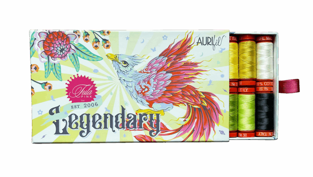 Legendary by Tula Pink – Aurifil Stärke 50, 20 Farben auf 200m-Spulen VORBESTELLUNG