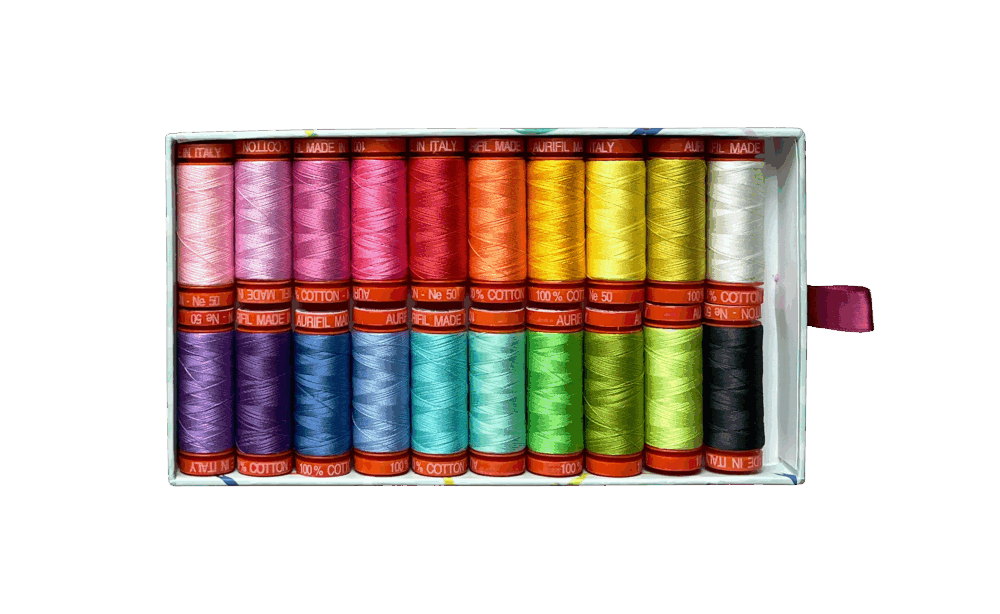 Legendary by Tula Pink – Aurifil Stärke 50, 20 Farben auf 200m-Spulen VORBESTELLUNG