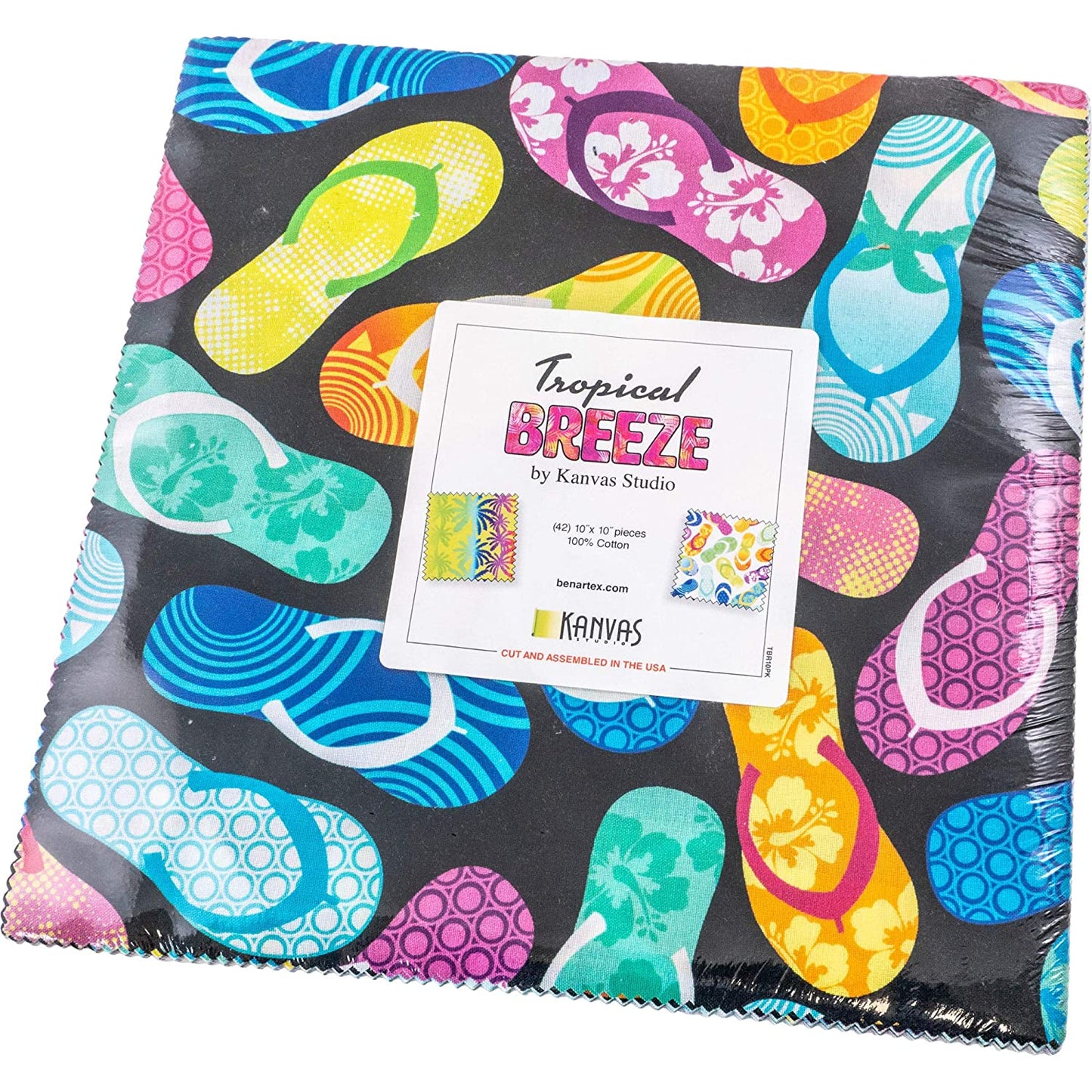 10 Inch Charm Pack Layer Cake „Tropical Breeze“ 42 Stück 100% Cotton Baumwolle