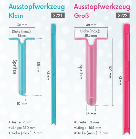 Clover Ausstopfwerkzeug - Stuffing Tool groß oder klein Neuheit Amigurumi