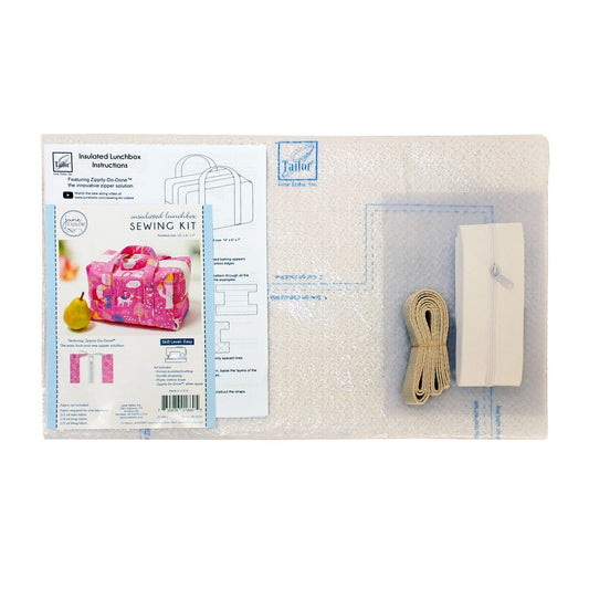 June Tailor Zippity-Do-Done Lunchbox Tote Nähset, inkl. Isomaterial als Kühltasche – Weiß