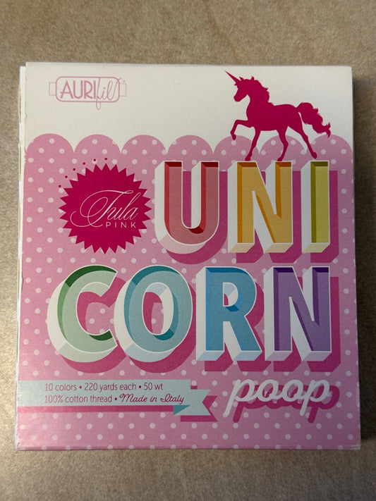 10 x 200 m Unicorn Aurifil Garn 50 WT Baumwolle 10 kleine Spulen von Tula Pink