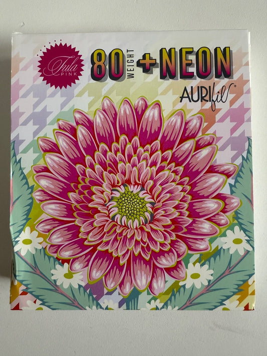 10 x 200 Meter NEON Aurifil Garn 50 WT Baumwolle 10 kleine Spulen von Tula Pink