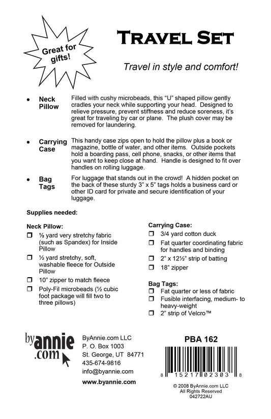 ByAnnie Travel Set – Nackenkissen, Transporttasche & Gepäckanhänger